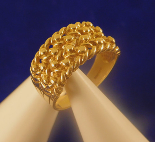 Mens 9ct gold keeper - gold,