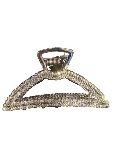 Silver rhinestone hair - silver,