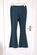 Blue Grey Ribbed Flared