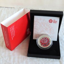 ALDERNEY 2016 REMEMBRANCE DAY £5 SILVER PROOF PIEDFORT CROWN - boxed/coa/outer