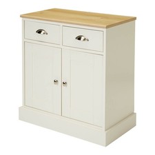 Letvica Shaker Sideboard 2 Drawer White Oak Effect (H)771mm (W)737mm (D)408mm
