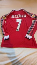 David Beckham Signed Manchester United Shirt Coa **