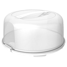 Cake Box Large Round Plastic Storage Carrier Container Clear 2-Clip Cover 12"