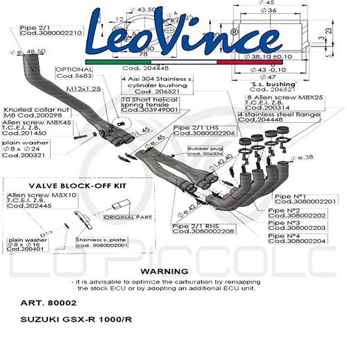 80014 leovince manifold kit - 80014,