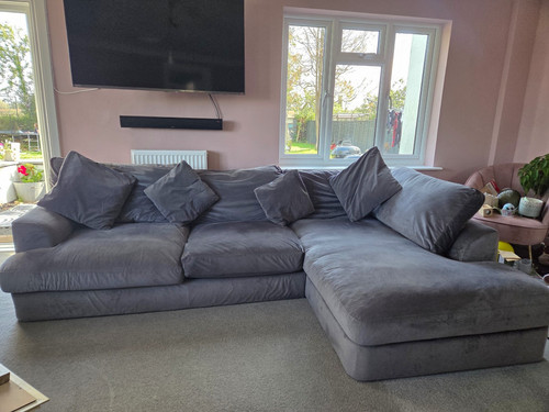 Next grey velvet - grey, fabric