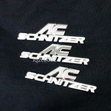 3x Chrome Silver White Big AC