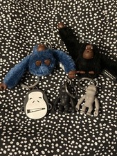 Vintage Kipling Monkey Keyring Bundle  - 5  x Kipling monkeys Fluffy & rubber 