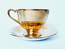 VINTAGE ROYAL WINTON GRIMWADES GOLDEN AGE GOLD TEA CUP & SAUCER