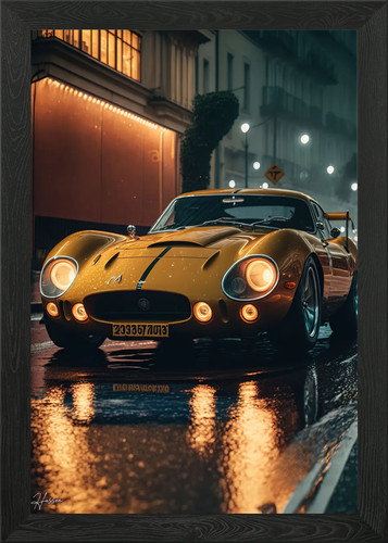 Golden ferrari 250 gto - ferrari, framed