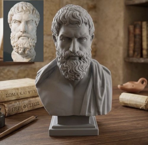 Epicurus bust ancient greek - -,
