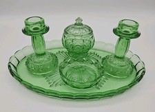 Vintage Art Deco Pressed Green