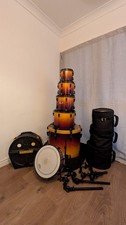 Pearl ELX 5 Piece Shell Pack With Snare and Bass Drum Case 8" 10" 12" 14" Toms