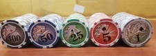 100 x Numbered Laser Poker Chips 12 gram  ABS Composite 5 Colors 