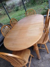 Solid Oak Dining Table With 6