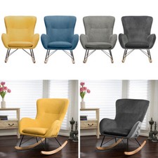 Modern Scandinavian Rocking Chair Recliner High Back Leisure Rocking Armchair UK