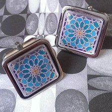 Unique! MOORISH DESIGN TILE CUFFLINKS turquoise SPANISH spain WEDDING groom CUFF