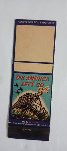 Tank ww11 matchcover lot 1038 - lot,