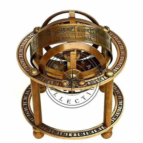 Antique brass armillary - antique,