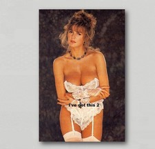 FRIDGE MAGNET Donna Ewin Glamour Model Black Stockings Suspenders 7316