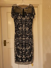 Stunning Beaded Dress Navy Blue And Sliver