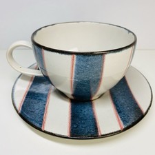 Anta Scottish Stoneware Pottery Cup And Saucer -Balloneware- Excellent Condition