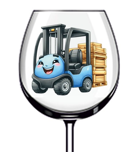 12x colourful forklift truck - colourful,