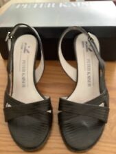 Ladies Peter Kaiser Black Lizard Sandals/shoes Sz3.5  good used condition 