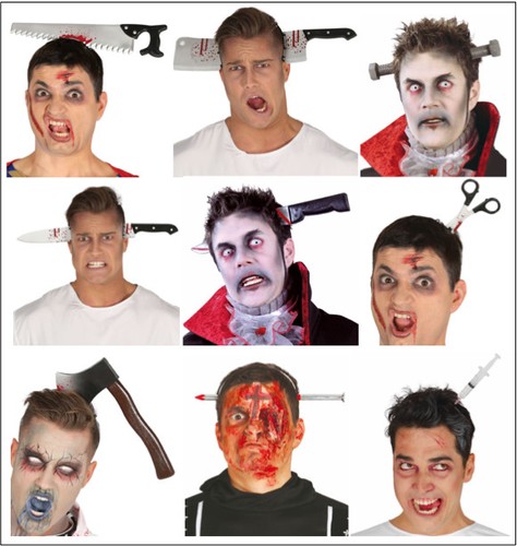 Halloween knife through head - halloween,