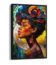 BEAUTIFUL PORTRAIT OF CREOLE WOMAN FLOAT EFFECT FRAMED CANVAS ART PIC PRINT