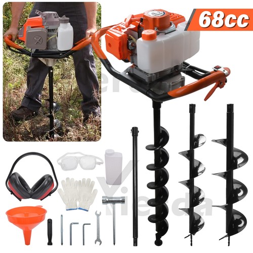 68cc petrol earth auger - 68cc, fence