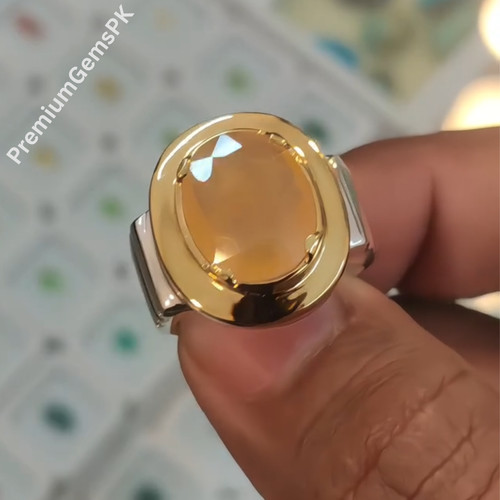African yellow sapphire ring - african,