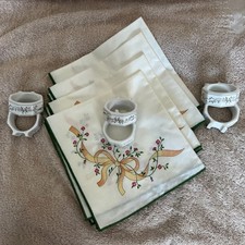 JOHNSON BROTHERS ETERNAL BEAU NAPKIN RINGS X 6 & 4 X NAPKINS 