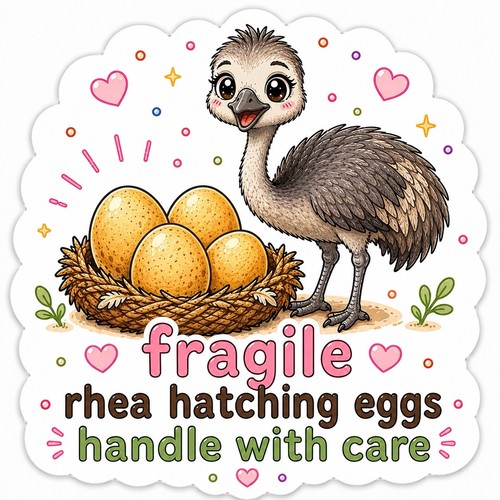 100 fragile rhea hatching eggs - 100,