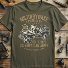 American Army Jeep T-Shirt Cars & Petrol Heads Tees & T-Shirts