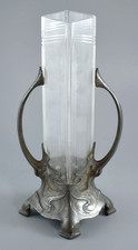 ANTIQUE ART NOUVEAU PEWTER WMF ? BUD VASE c1900