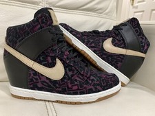 New Nike Dunk Sky High Premium Purple Tribal Trainer Wedges 3.5