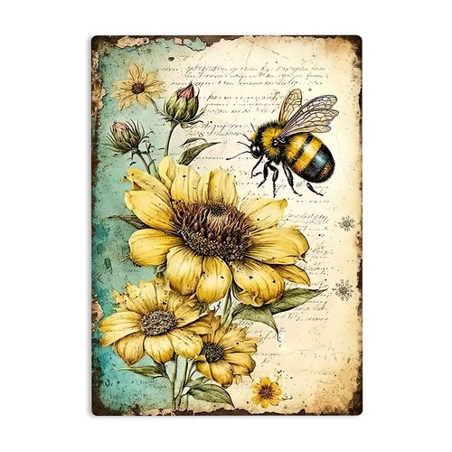 Honey bee metal sign - bee,