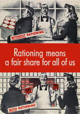 2W75 Vintage WWII Rationing A Fair Share For All Wartime War Poster WW2 A1 A2 A3