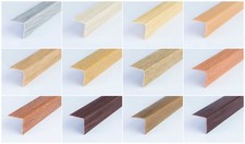 PVC CORNER WOOD EFFECT PLASTIC ANGLE  90 DEGREE TRIM  VARIOUS SIZES - 1 METRE
