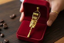 Gold Hathor Sistrum Pendant