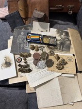 WW1 Medals. Paperwork.Badges.Photos.dog Tags. 3 Different Regiments Same Person