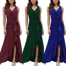 V Neck Sleeveless Evening Gown