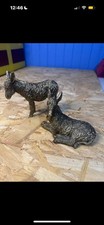 2 Pcs Collectible Golden Look Donkey Ornaments - Home Decor