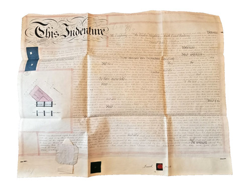 Vellum indenture document - indenture,