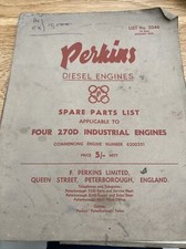 PERKINS Four 270d SPARE PARTS LIST Industrial/Agricultural DIESEL ENGINE  1959