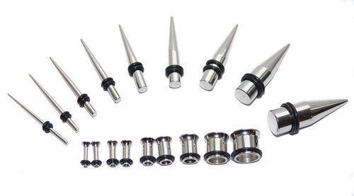 Surgical steel ear - ear, tapers