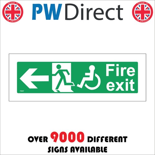 Sign fire exit left arrow - exit,