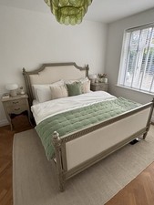 French Antique Style Super King Bed And Two Bedside Tables