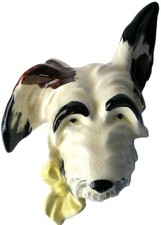 Art Deco Cope & Co Scotty Dog Porcelain Wall Plaque England Hand Painted