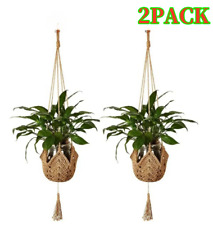2 Pack Macrame Plant Hanger Hand Made Planter Pot Holder Indoor Hanging Basket
